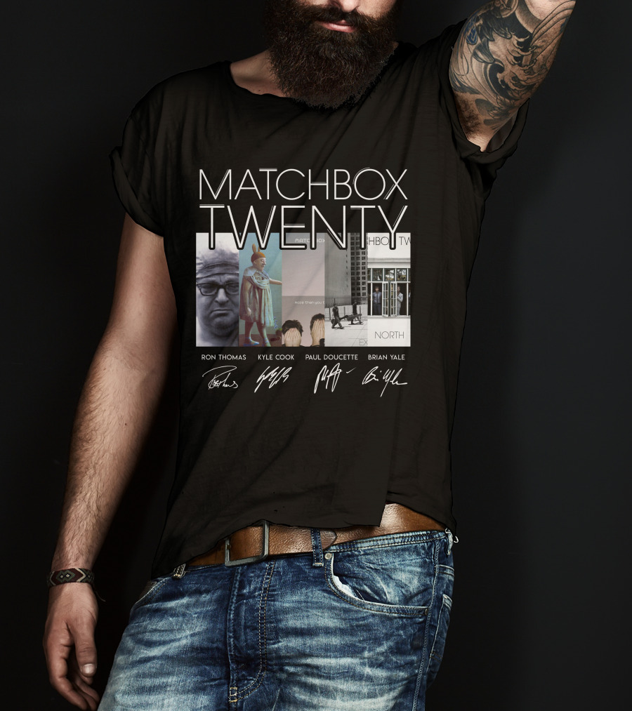 Matchbox Twenty More Than You Think You Are North Albums Signatures Ron Thomas Kyle Cook Paul Doucette Brian Yale T-Shirt