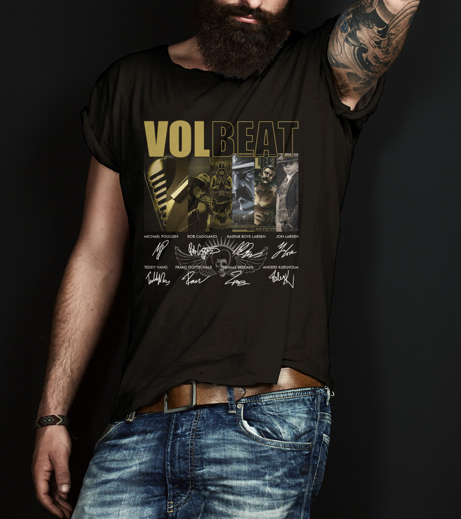 Volbeat Band Member Signatures And Album Art T-Shirt