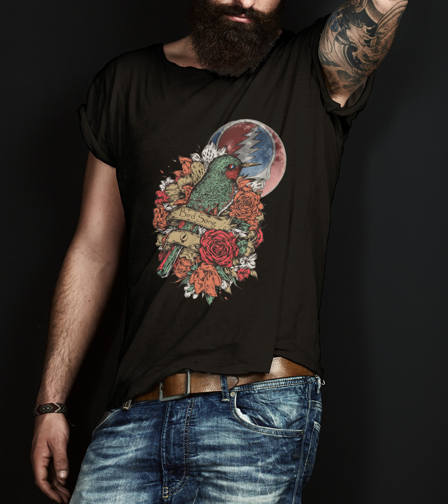 Grateful Dead Steal Your Face Floral Bird Song T-Shirt