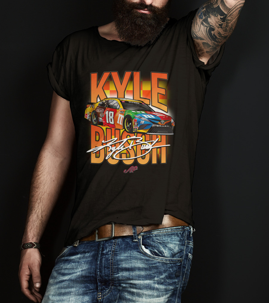 KYLE BUSCH NASCAR Joe Gibbs Racing 18 M&M's Car T-Shirt