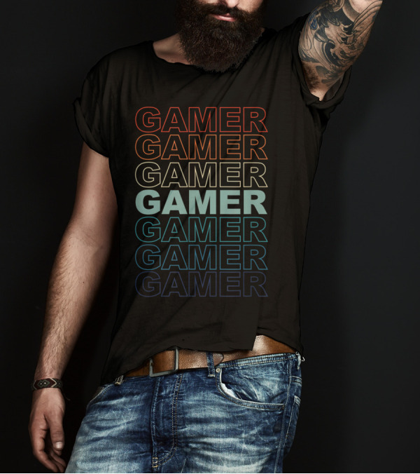 Gamer Gamer Gamer Gamer Gamer Gamer Gamer Vintage Gamers Video Games Gaming T-Shirt