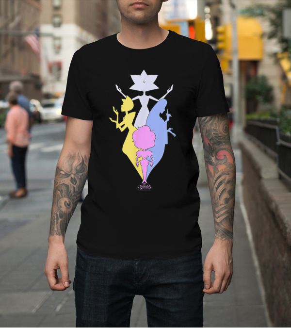 Shirt: Steven Universe The Diamonds White Yellow Blue Pink T-Shirt Steven Universe The Diamonds White Yellow Blue Pink T-Shirt