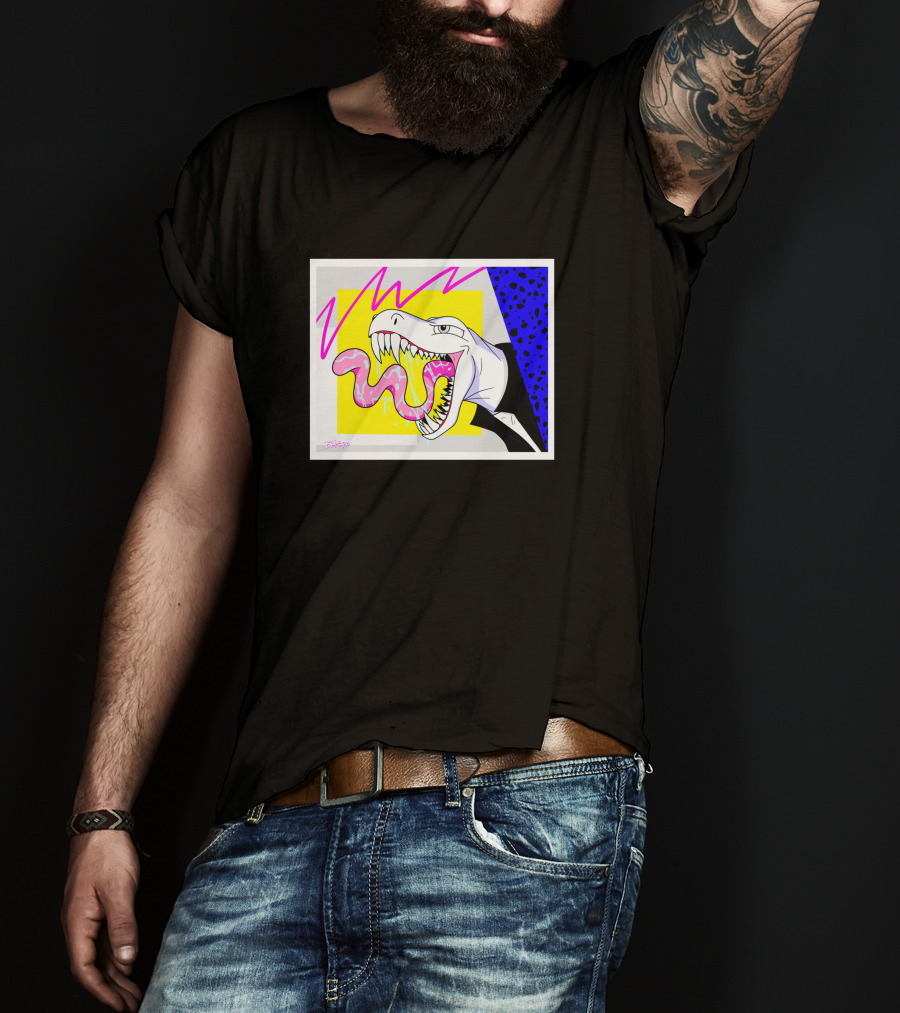 '80's Babe Neon Dinosaur Art' T-Shirt