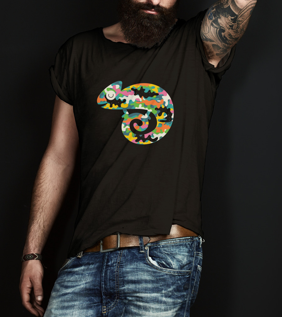 Alive 1371502 Colorful Camouflage Chameleon T-Shirt