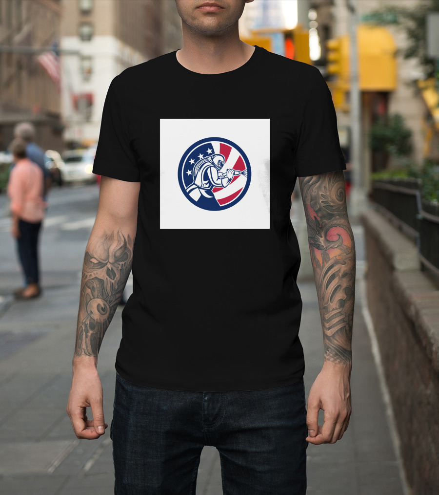 American Sandblaster Flag Circle Usa Abrasive Blasting T-Shirt