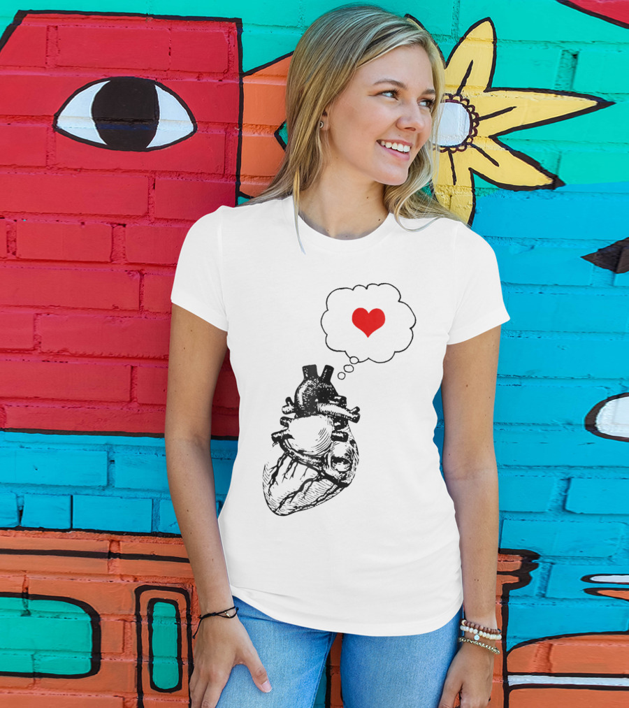 Anatomical Heart With Red Love Symbol Valentine T-Shirt