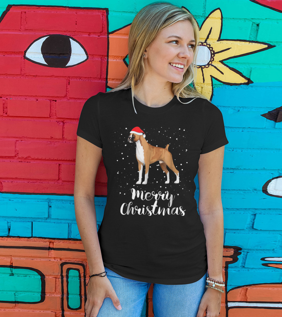Merry Christmas Boxer Funny Family Group T-Shirt