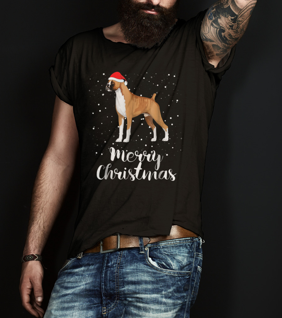 Merry Christmas Boxer Funny Family Group T-Shirt