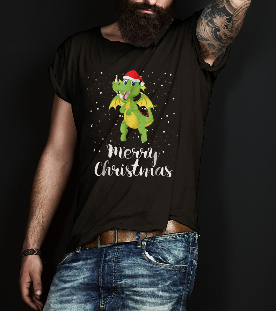 Merry Christmas Dragon Funny Matching Family Group T-Shirt