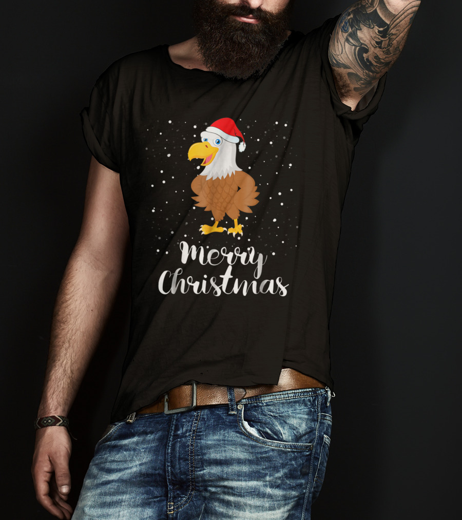 Merry Christmas Eagle Funny Christmas Matching Family Group T-Shirt