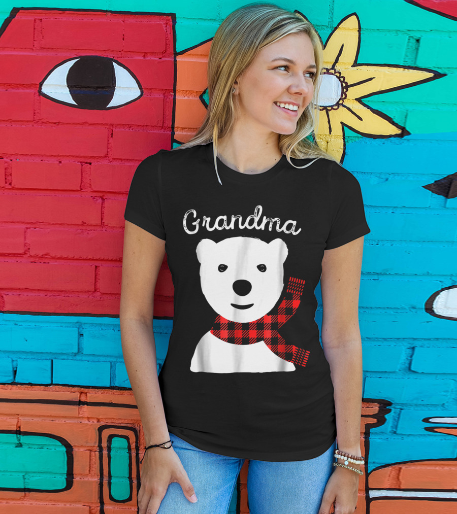 Grandma Plaid Bear Family Matching Christmas T-Shirt