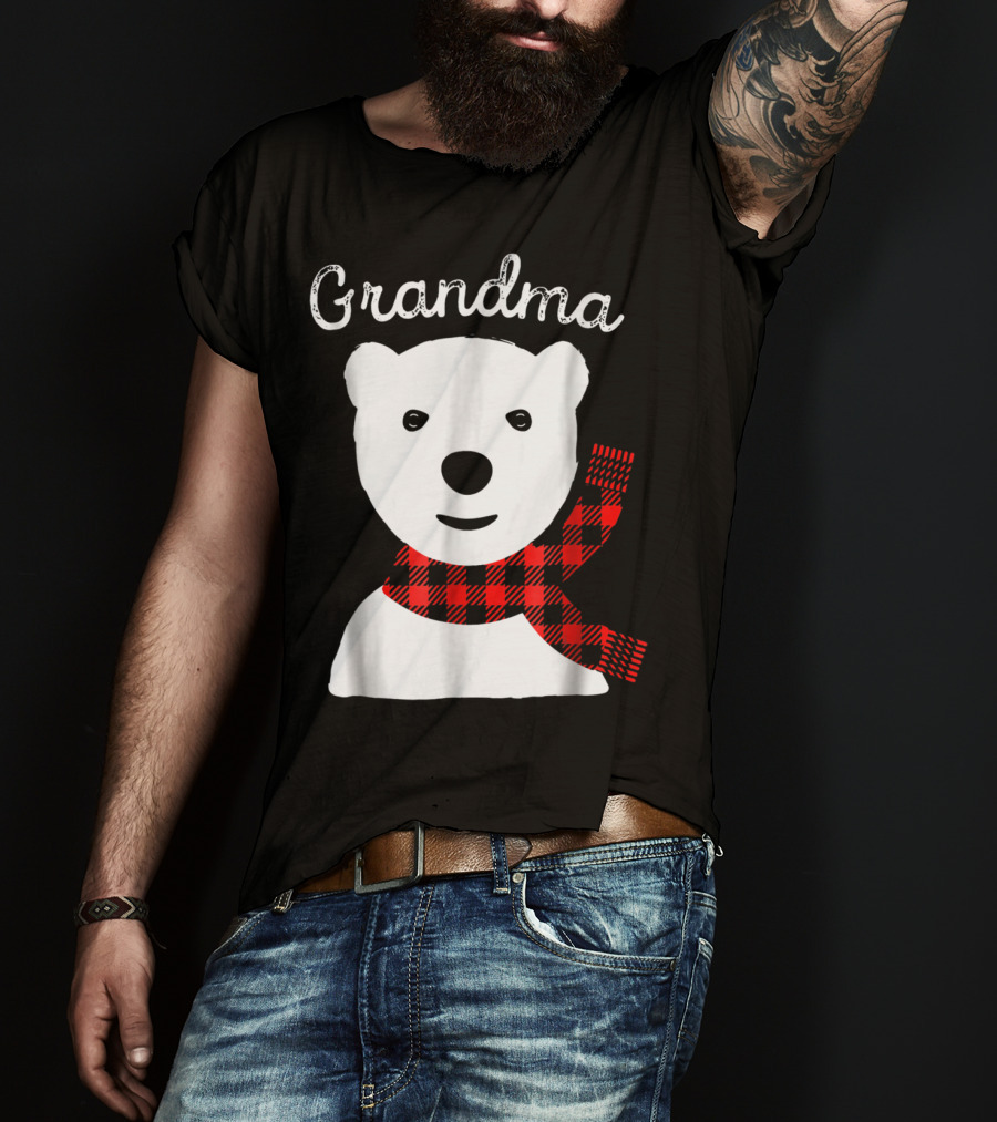 Grandma Plaid Bear Family Matching Christmas T-Shirt