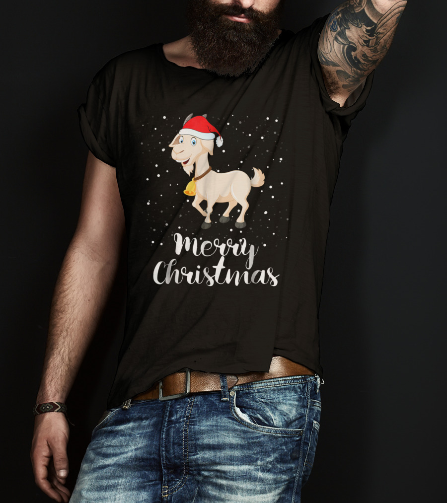 Merry Christmas Goat Funny Matching Family Holiday Group T-Shirt