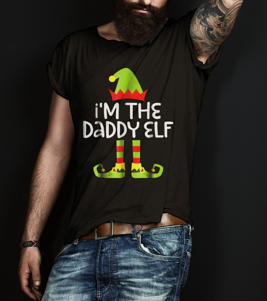 I'm The Daddy Elf Mens Matching Christmas T-Shirt