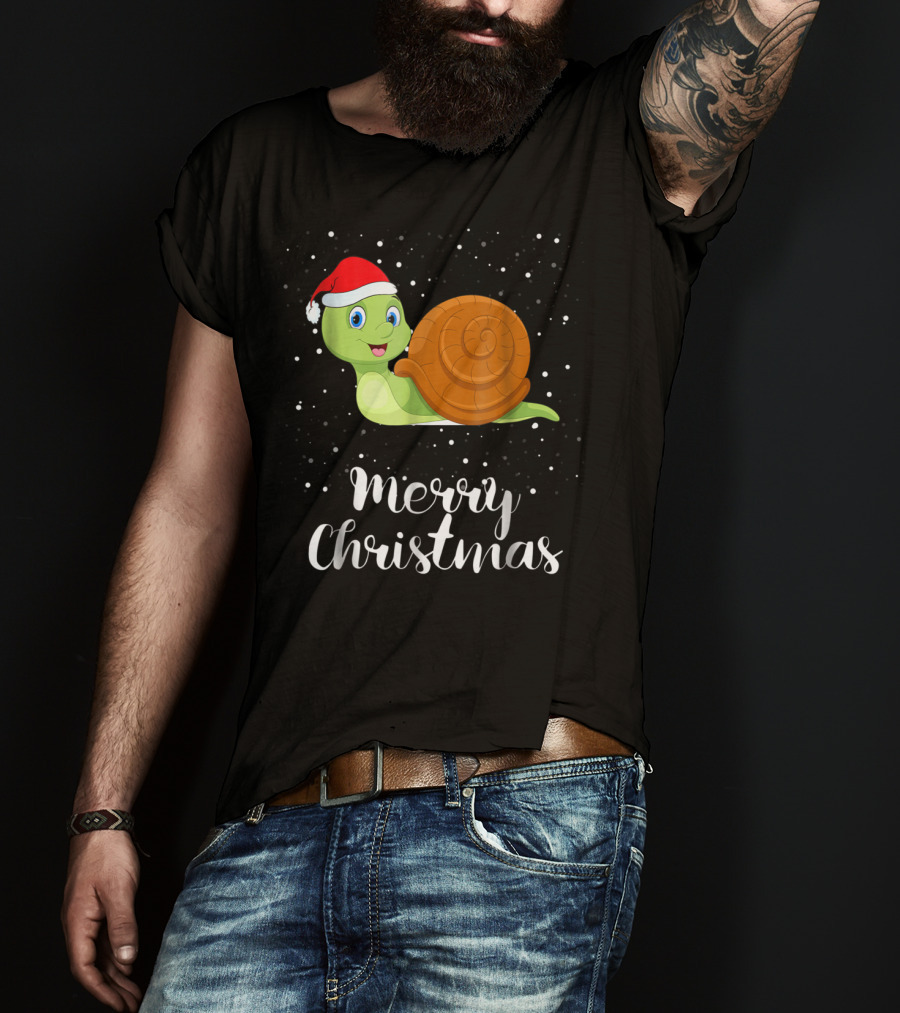 Merry Christmas Snail Funny Matching Family Group T-Shirt