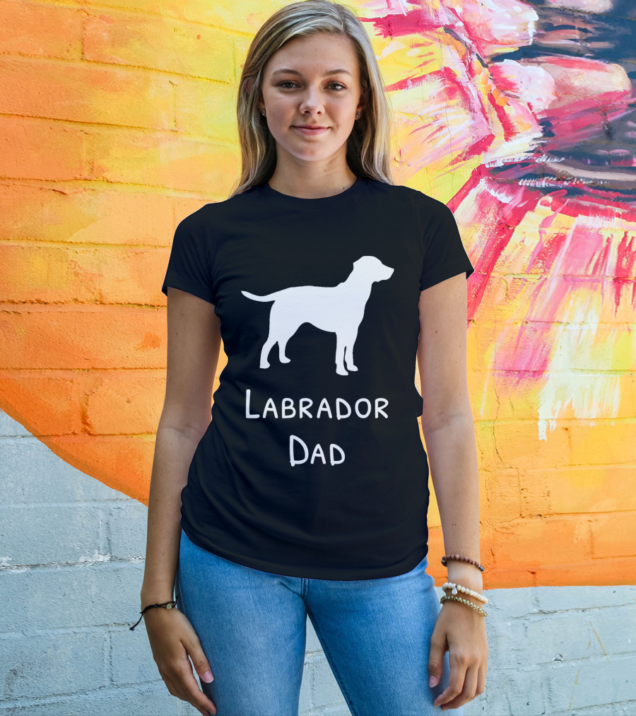Labrador Dad Silhouette Canine Father's Day T-Shirt