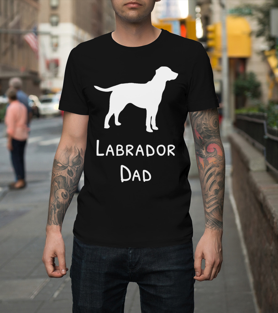 Labrador Dad Silhouette Canine Father's Day T-Shirt