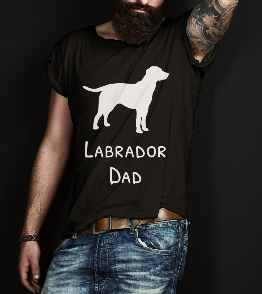 Labrador Dad Silhouette Canine Father's Day T-Shirt