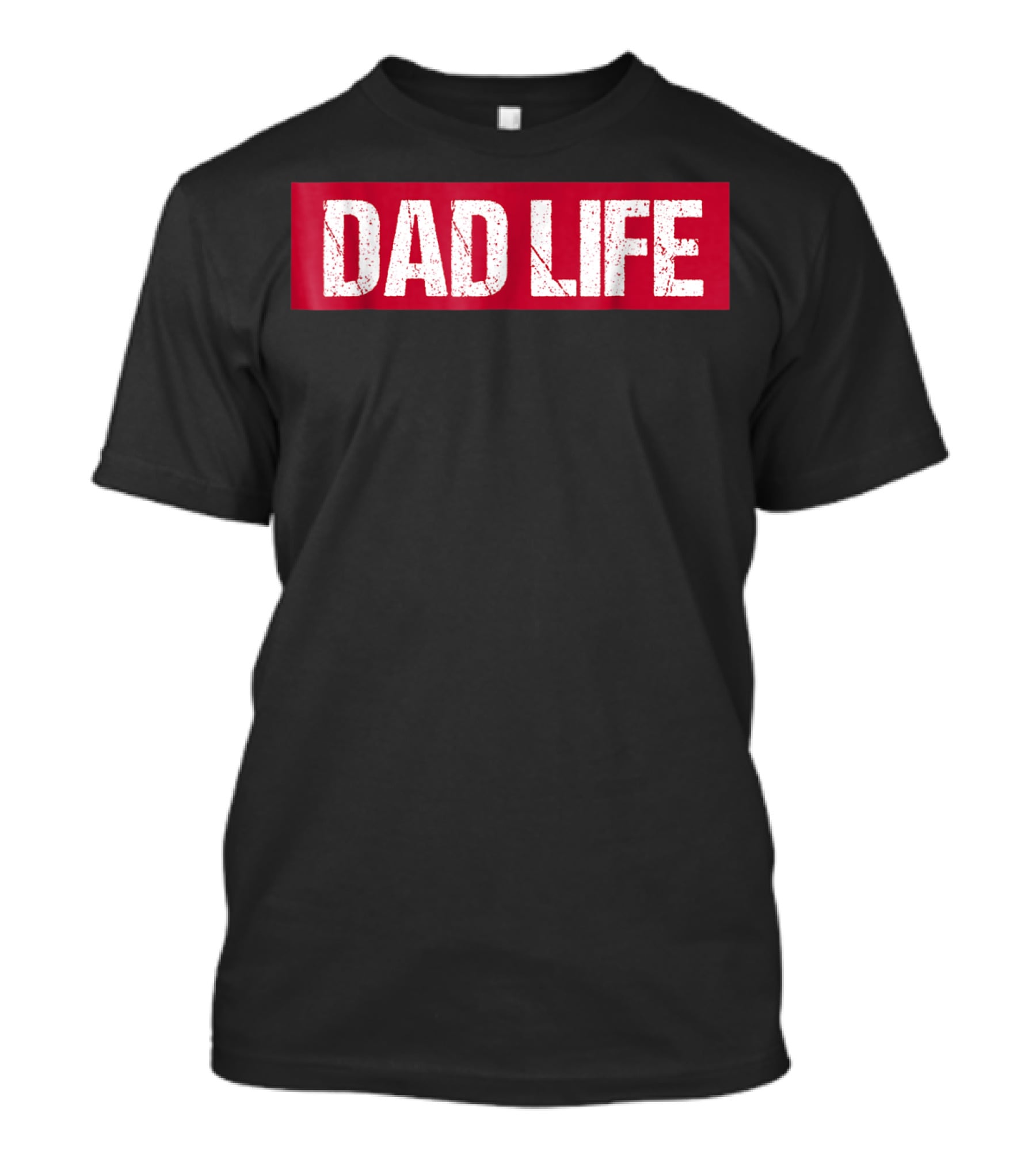 Mens Dad Life Red Block Text T-Shirt