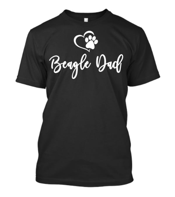 Mens Dog Lover Heart Paw Beagle Dad T-Shirt