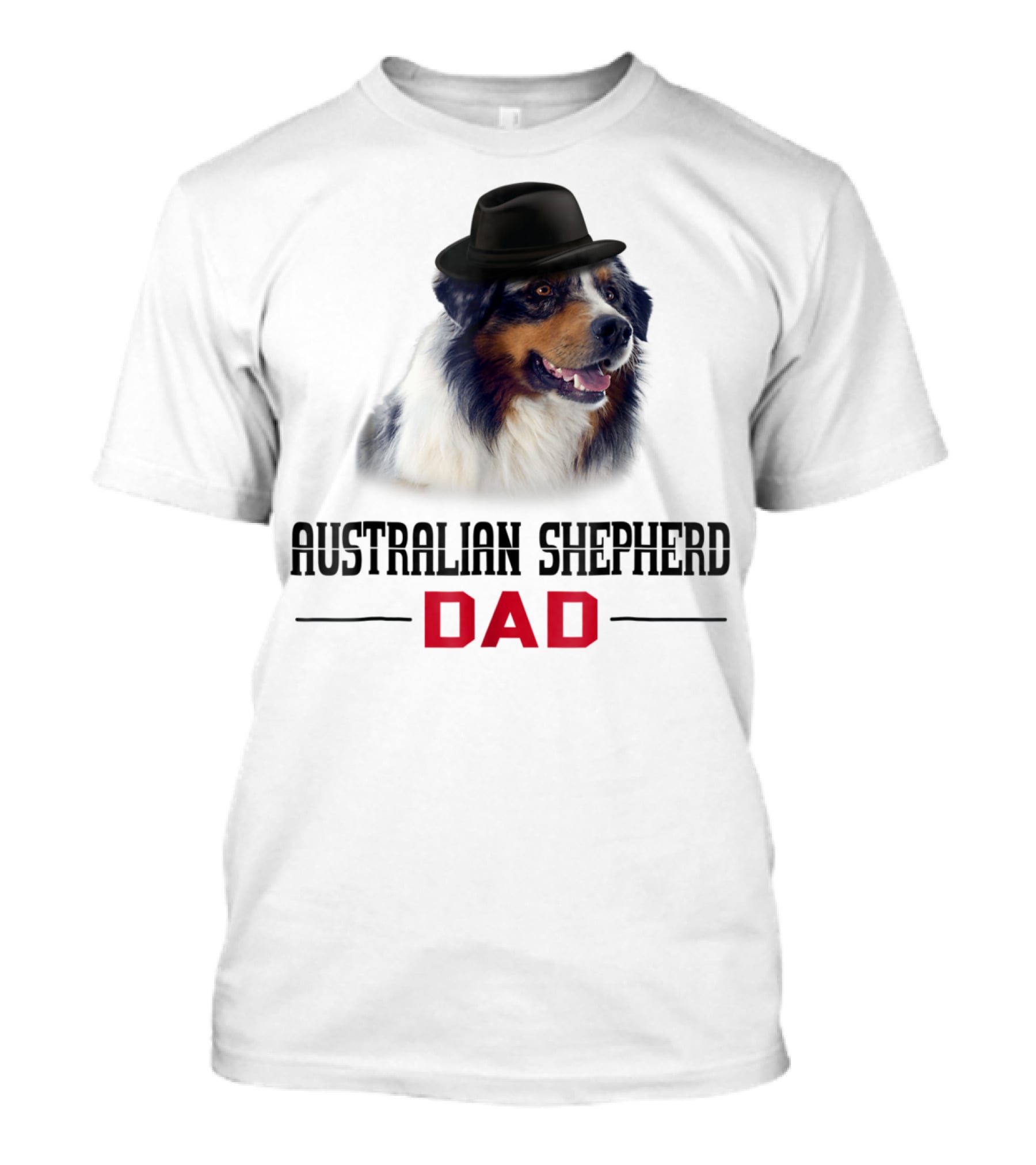 Australian Shepherd Dad Dog Lovers Hat Wearing Shepherd T-Shirt