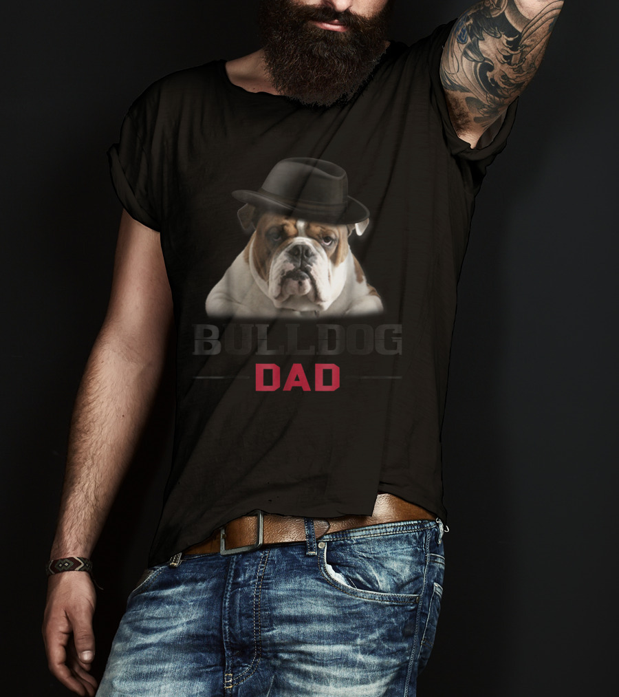 Bulldog Dad Dog Lovers Stylish Hat T-Shirt
