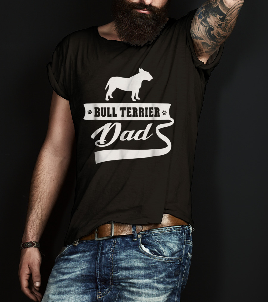 Bull Terrier Dad Mens Animal Dogs T-Shirt
