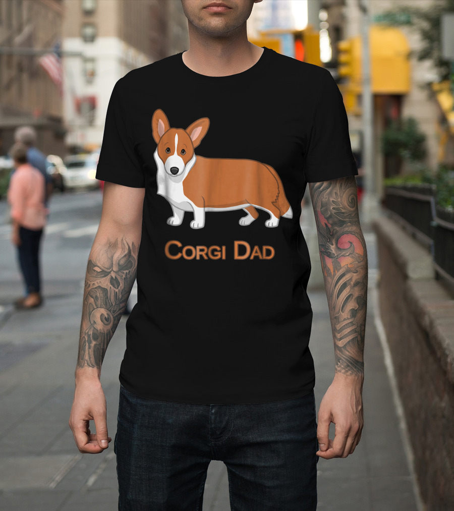 Corgi Dad Red Cardigan Welsh Dog Lovers 76 T-Shirt