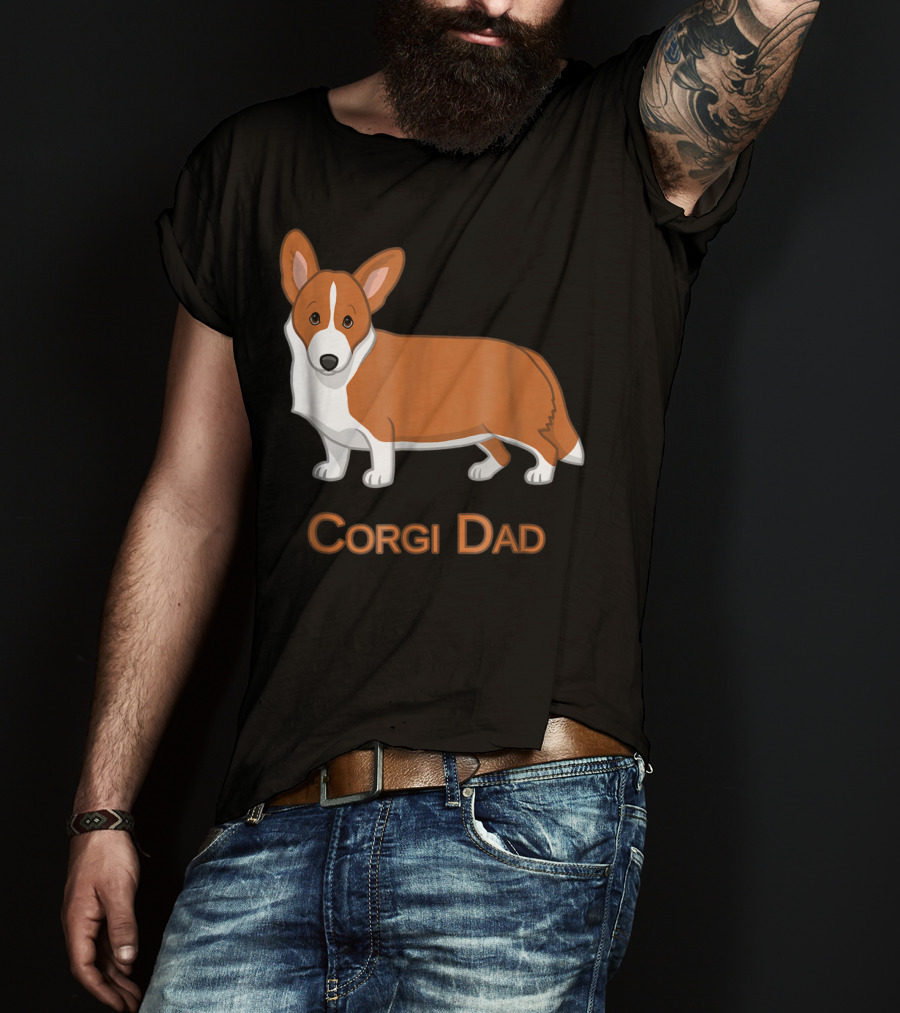 Corgi Dad Red Cardigan Welsh Dog Lovers 76 T-Shirt