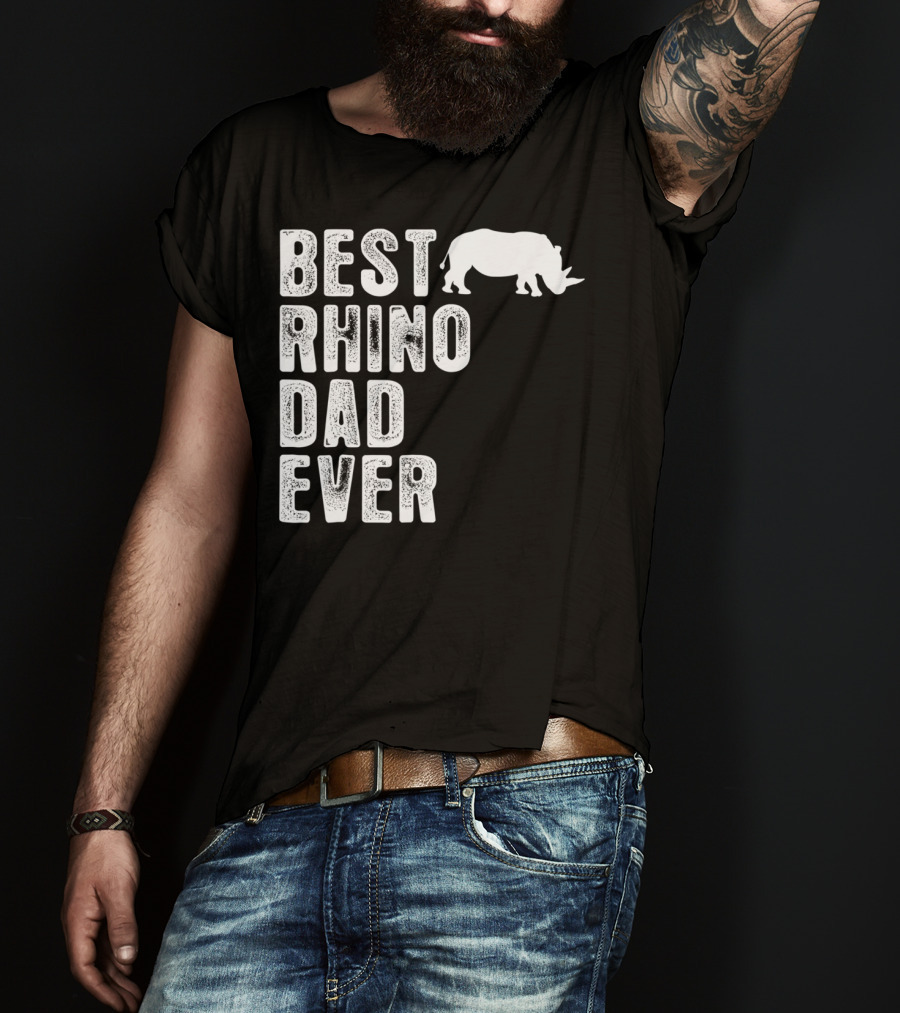 Best Rhino Dad Ever Rhinoceros T-Shirt