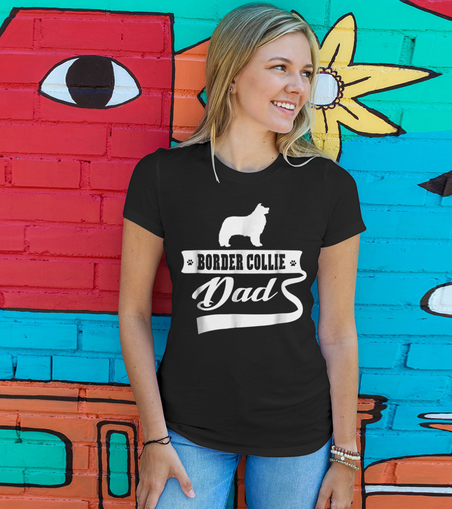Border Collie Dad Dog Mens Animal Dogs T-Shirt