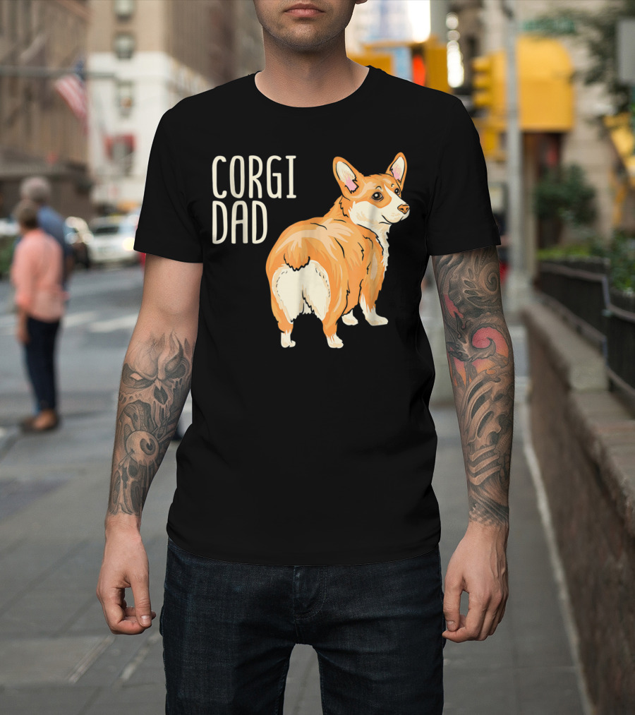 Corgi Dad Cute Dog Pet Owner Adopt Rescue T-Shirt