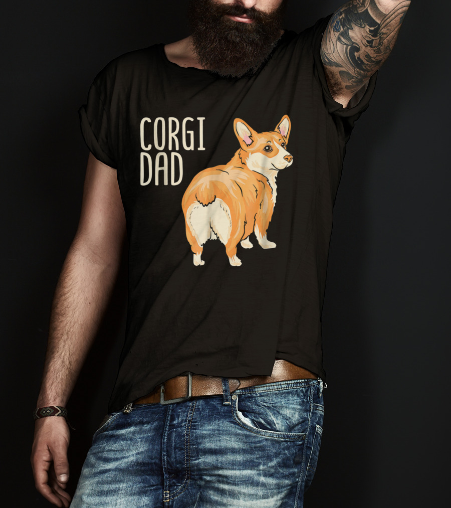Corgi Dad Cute Dog Pet Owner Adopt Rescue T-Shirt