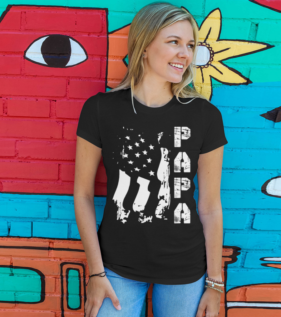 Papa Flag Father's Day S61 USA T-Shirt
