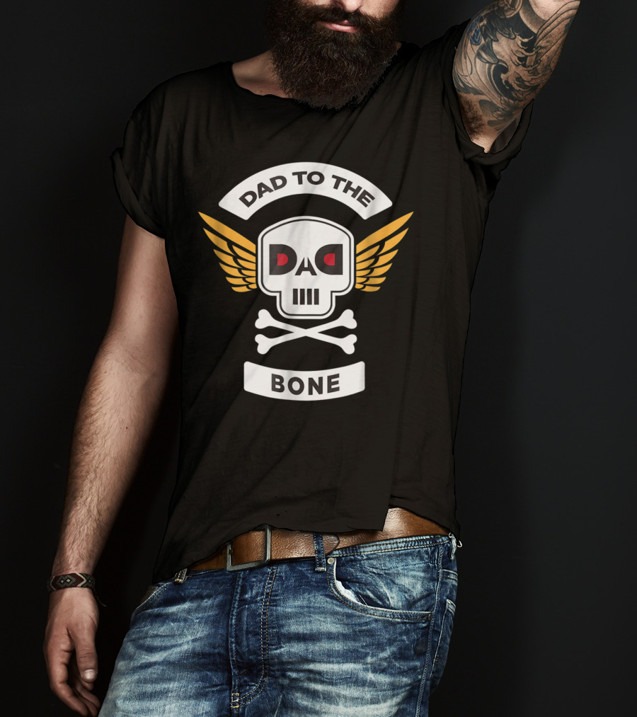 DAD To The Bone Skull Wings Sioux City Rap Merch15 T-Shirt