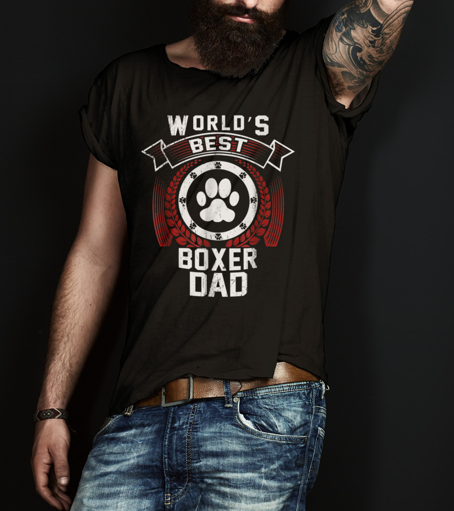 World's Best Boxer Dad Funny Dog Father Puppy Daddy59 T-Shirt