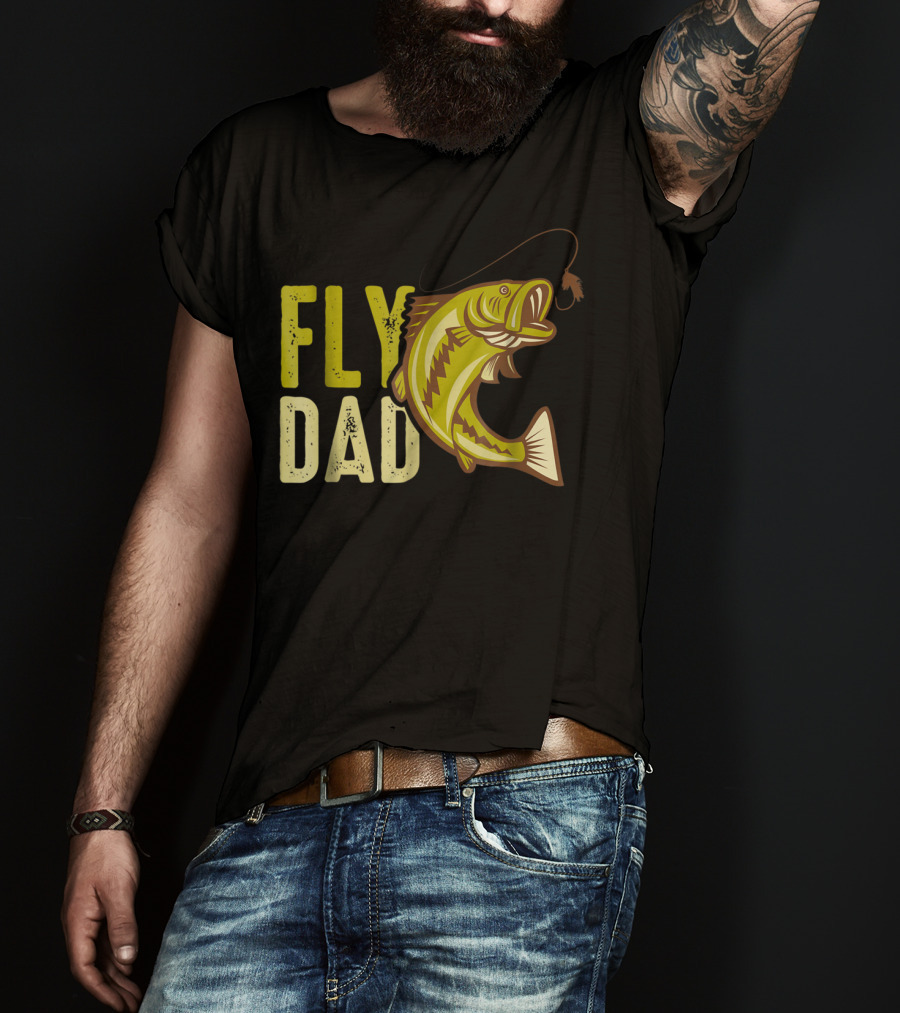 Fly Dad Bass Fishing Fisherman T-Shirt