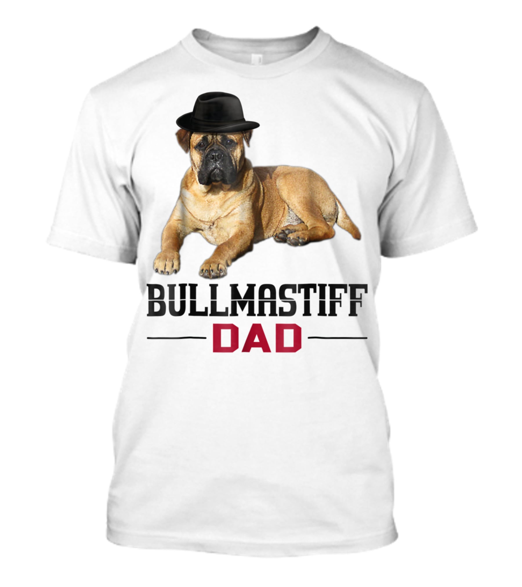 Bullmastiff Dad With Dog Lovers Hat T-Shirt