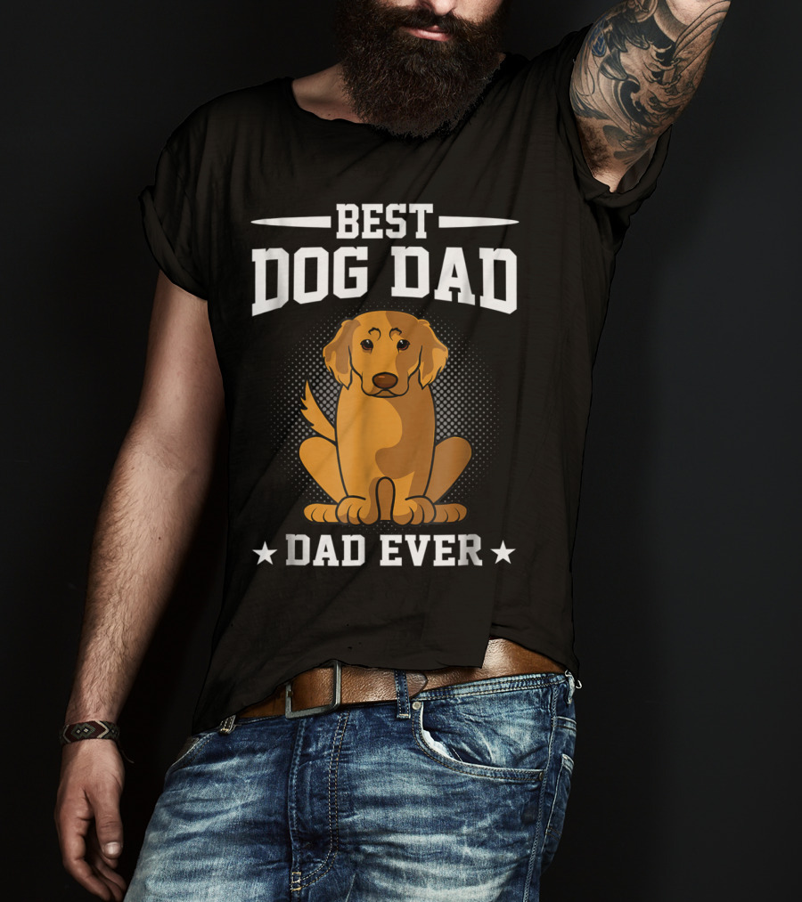 Best Dog Dad Ever Golden Retriever T-Shirt