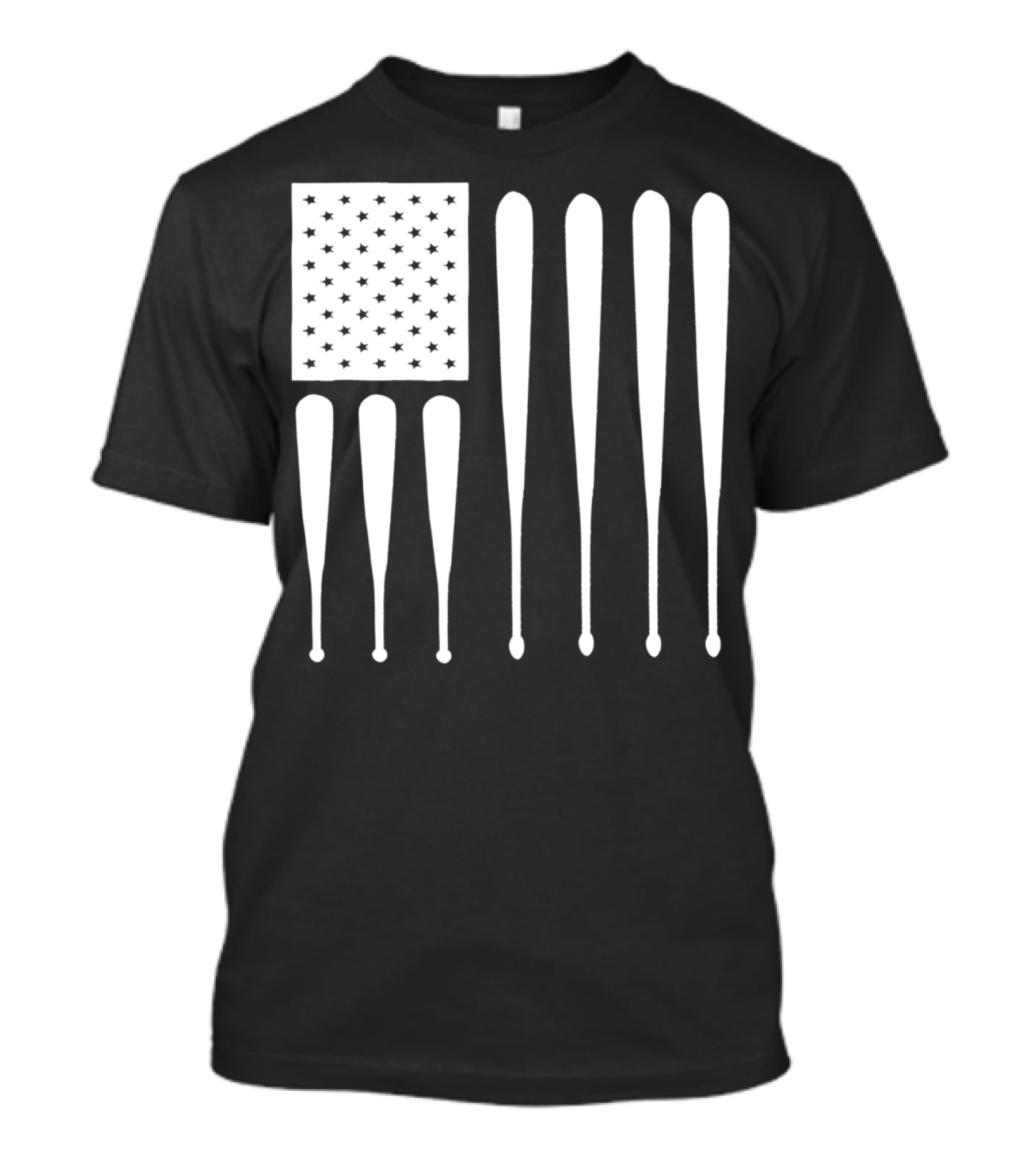 American Flag USA Baseball Bat Dad T-Shirt