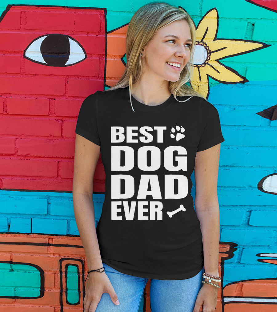 Best Dog Dad Ever Paw Bone Distressed Idea61 T-Shirt