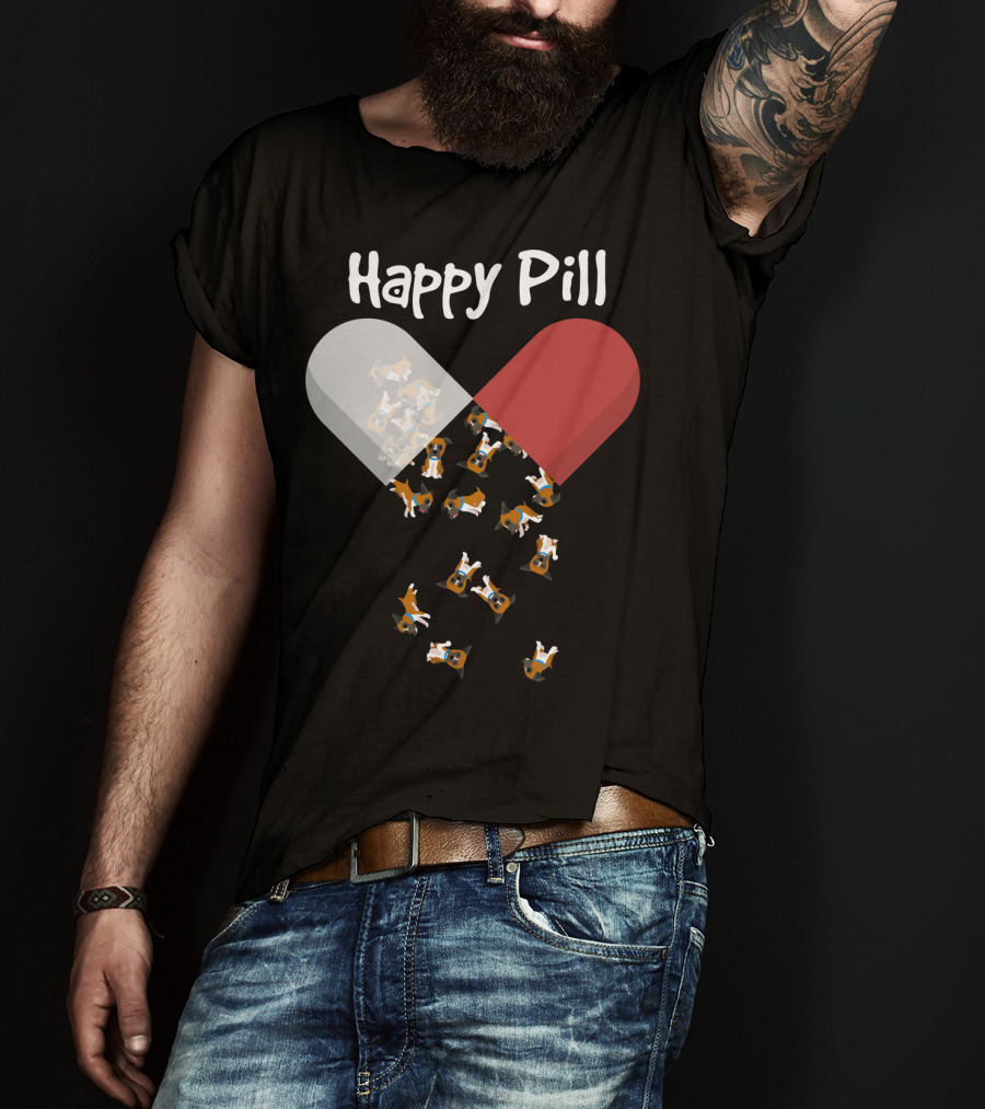 Happy Pill Boxer Dog Cute53 T-Shirt