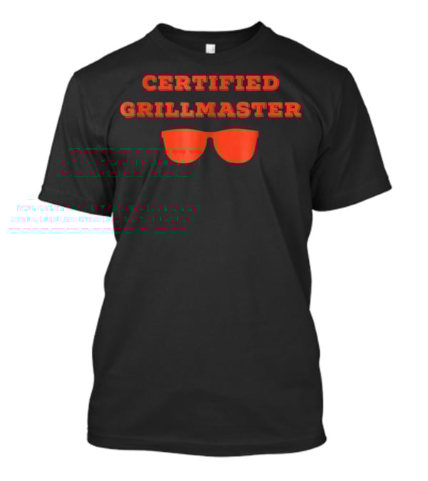 Certified Grillmaster Dad Pun BBQ Cooking With Sunglasses T-Shirt