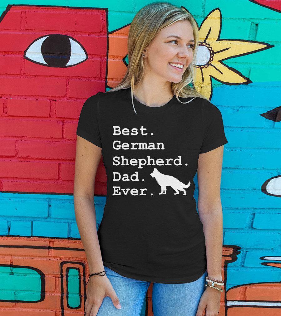 Best German Shepherd Dad Ever Funny Dogs Lovers Iconic T-Shirt