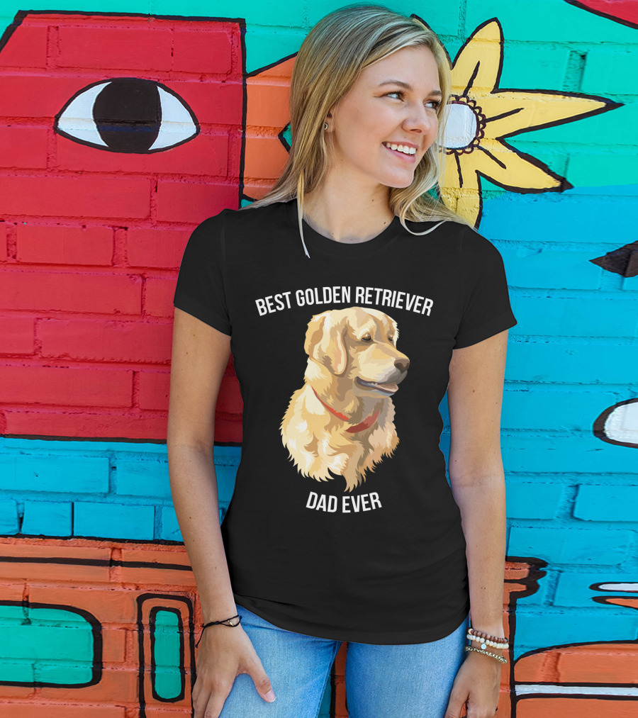 BEST GOLDEN RETRIEVER DAD EVER Retriever Dog Mens77 T-Shirt