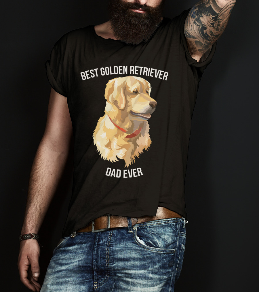 BEST GOLDEN RETRIEVER DAD EVER Retriever Dog Mens77 T-Shirt
