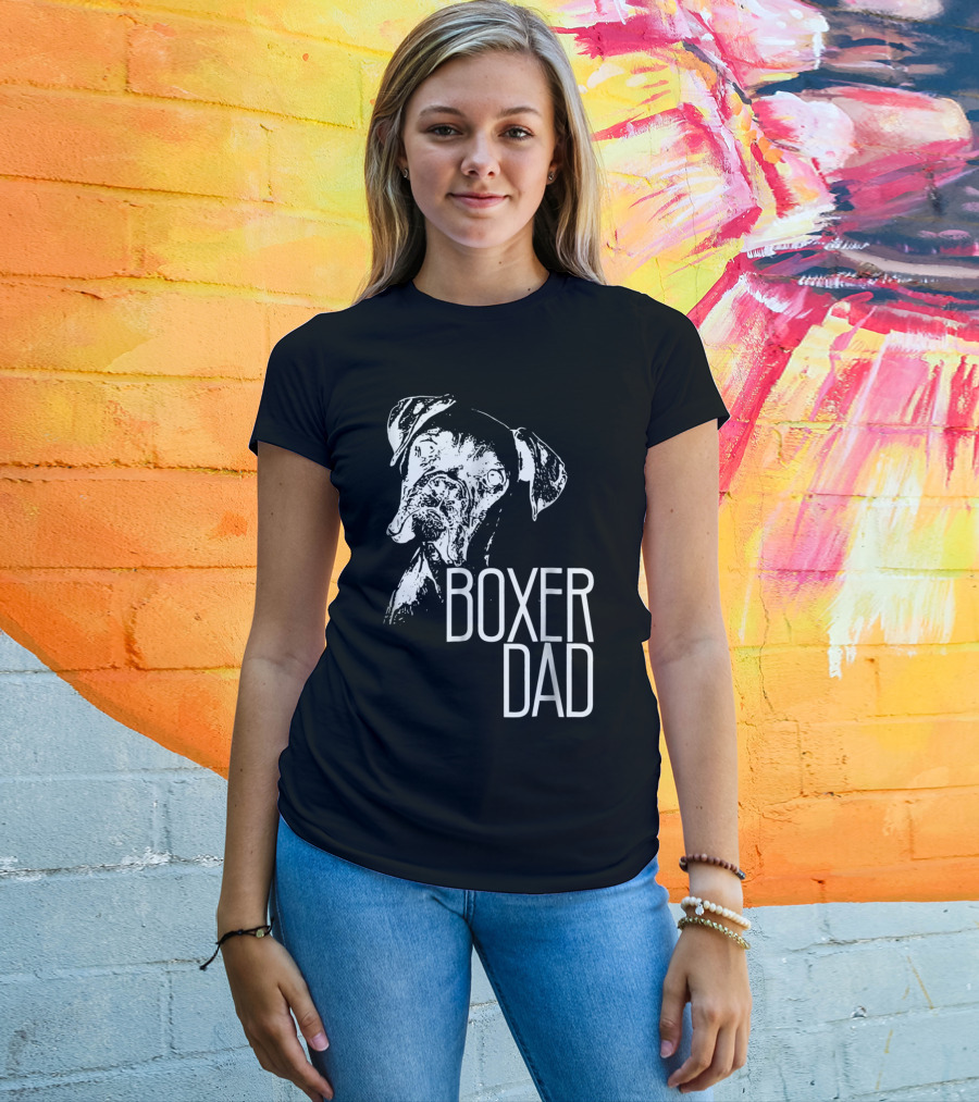 Boxer Dad Dog Face T-Shirt