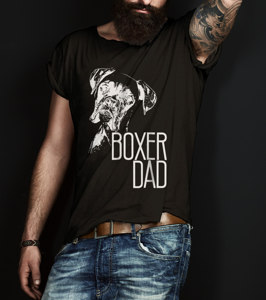 Boxer Dad Dog Face T-Shirt