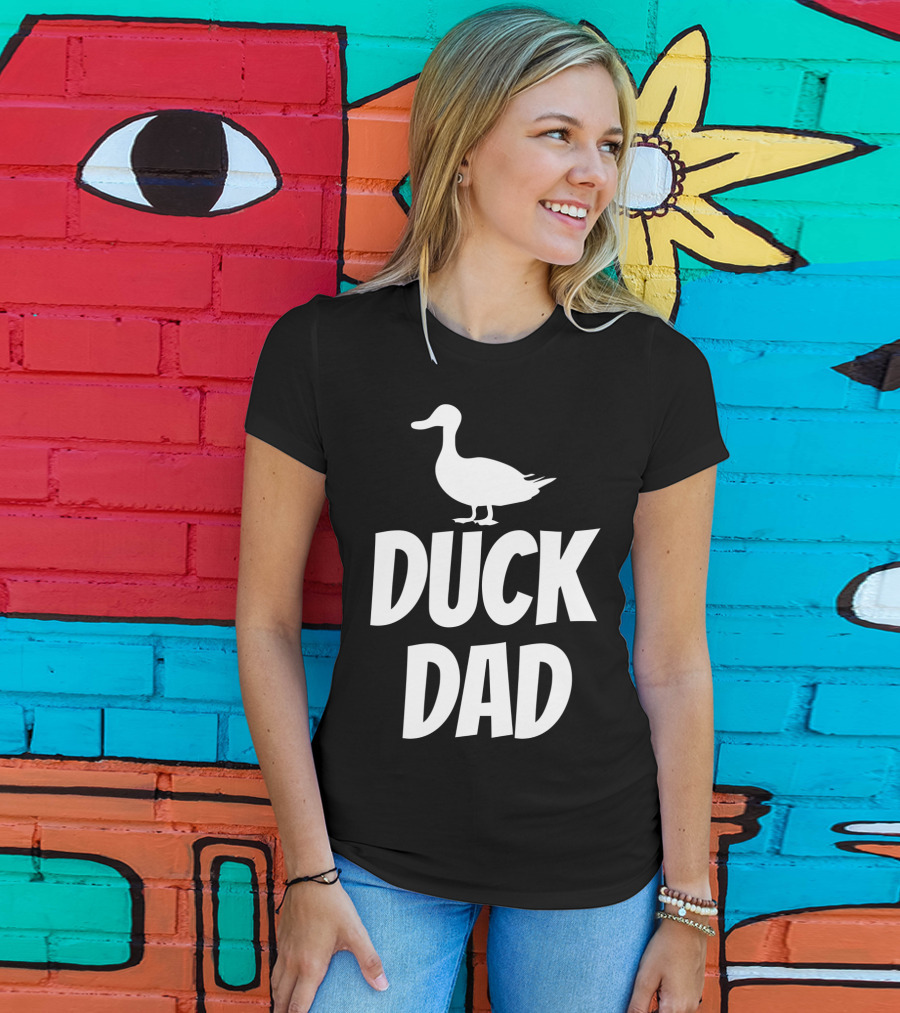 Duck Dad Funny Cute Duck Pet Black42 Duck Dad T-Shirt