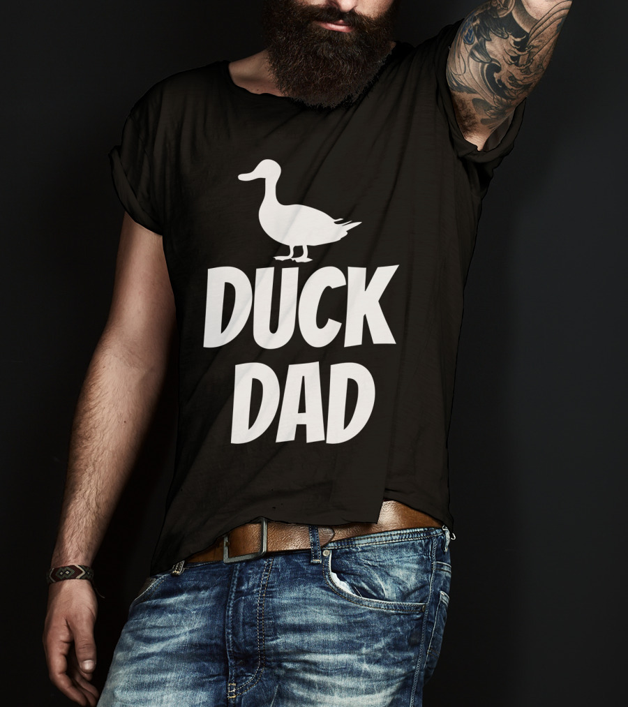 Duck Dad Funny Cute Duck Pet Black42 Duck Dad T-Shirt